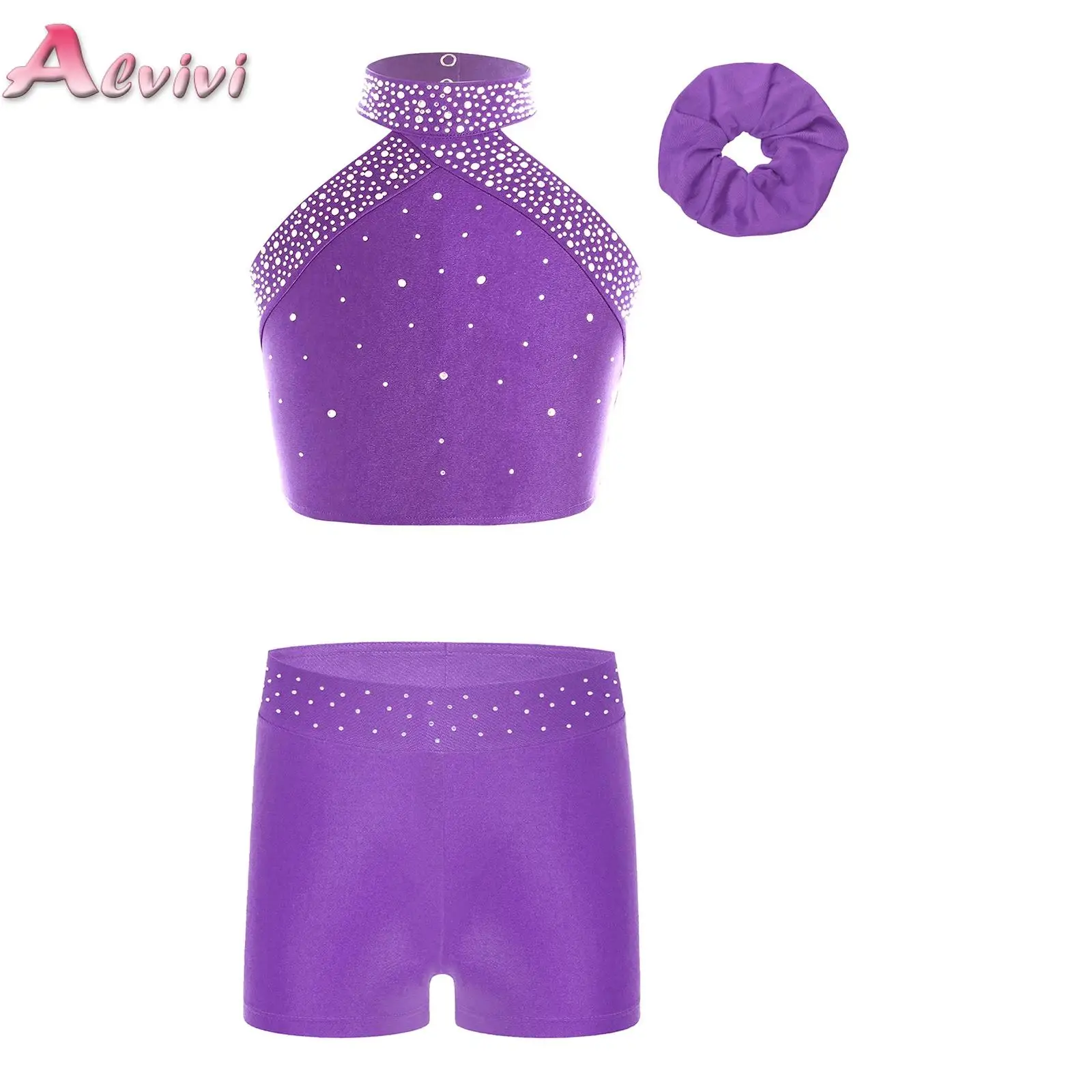 

Girls' Gymnastics Leotard Sports Outfit Cheerleading Figure Skating Dance Costume Activewear Set Gym Workout