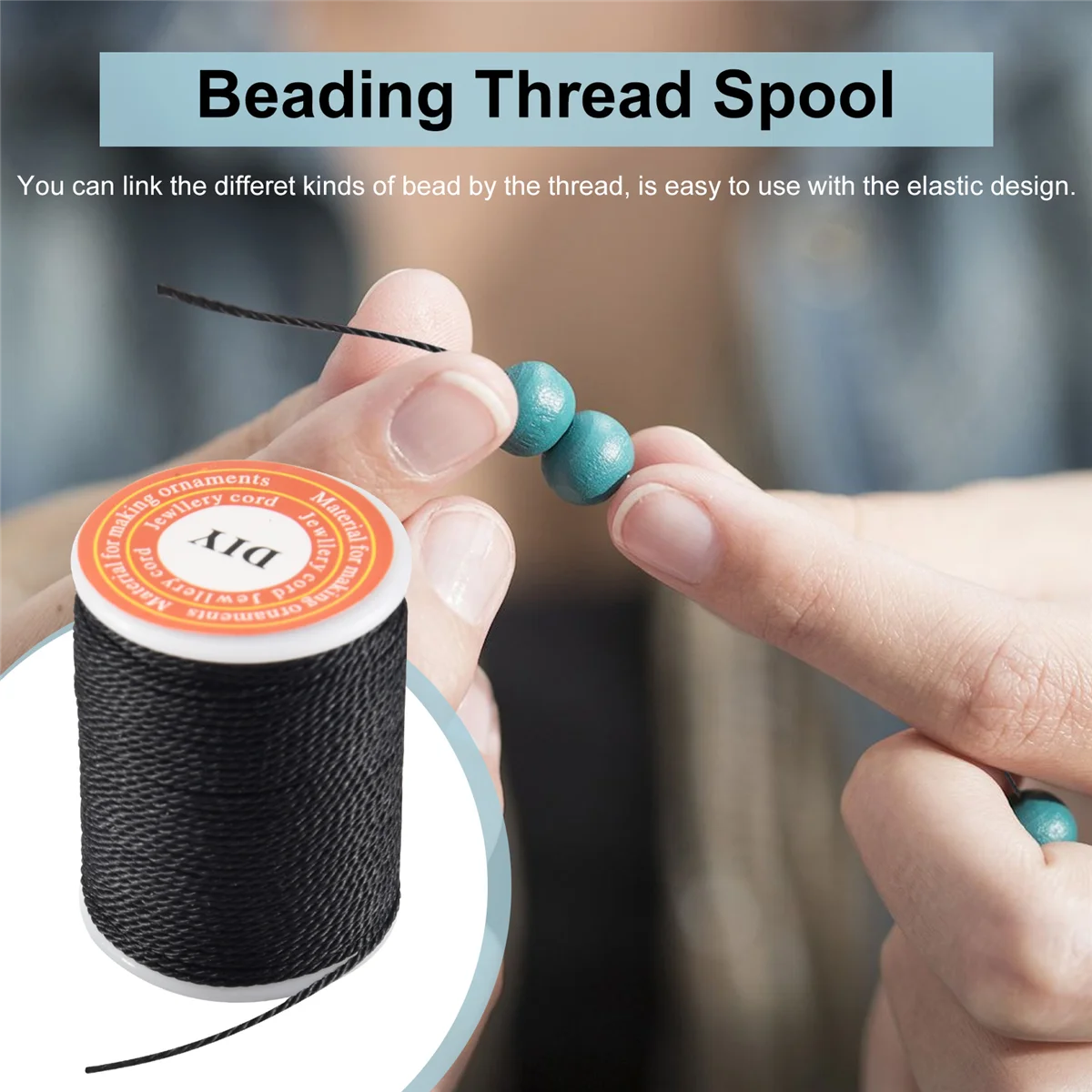 Roll Black Waxed Cotton Necklace Beads Cord String 1mm HOT GSY