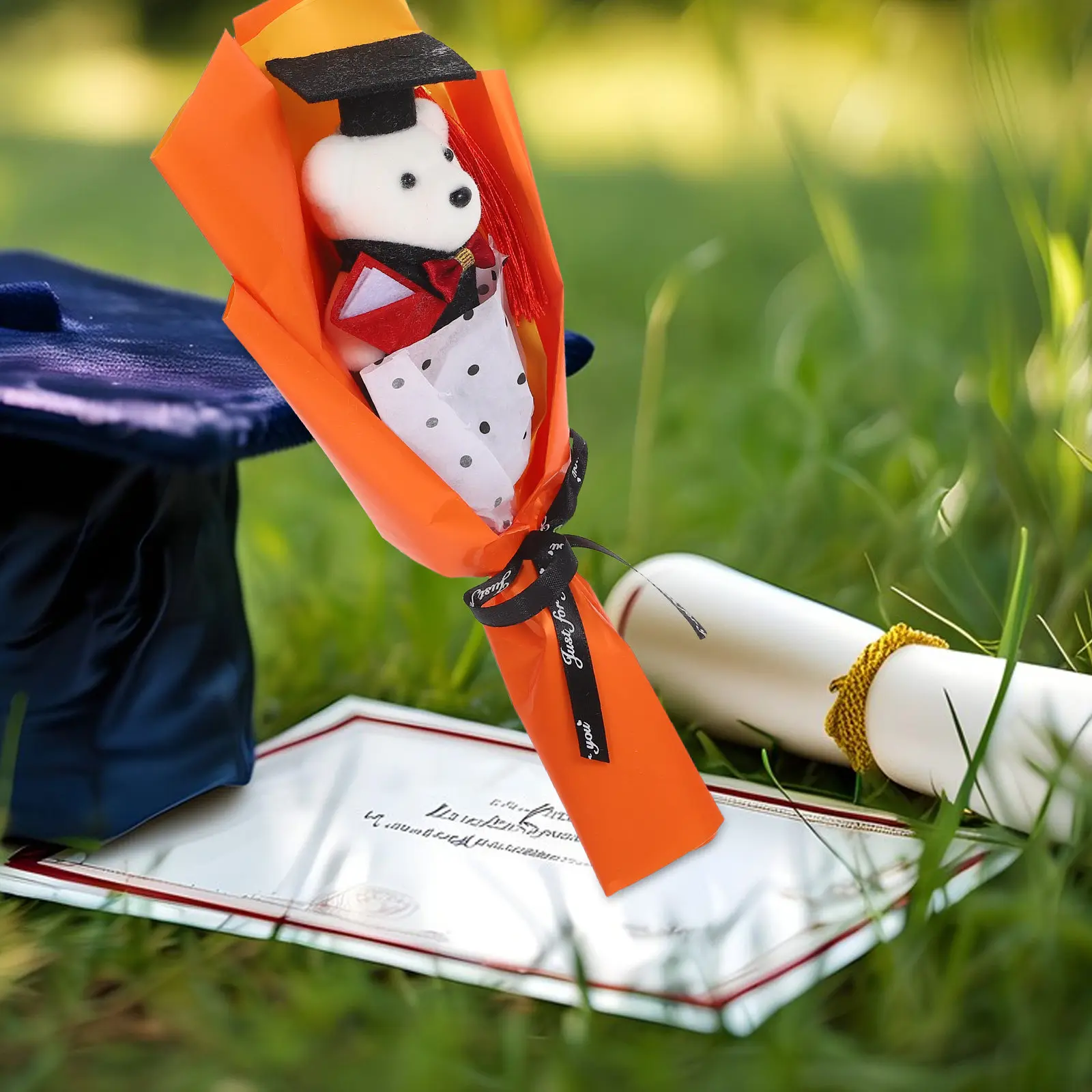 

1 Graduation Bear Bouquet Cute Stuffed Animal Arrangement for Grad Party Decoration Photo Prop Unique Present for Kindergarten