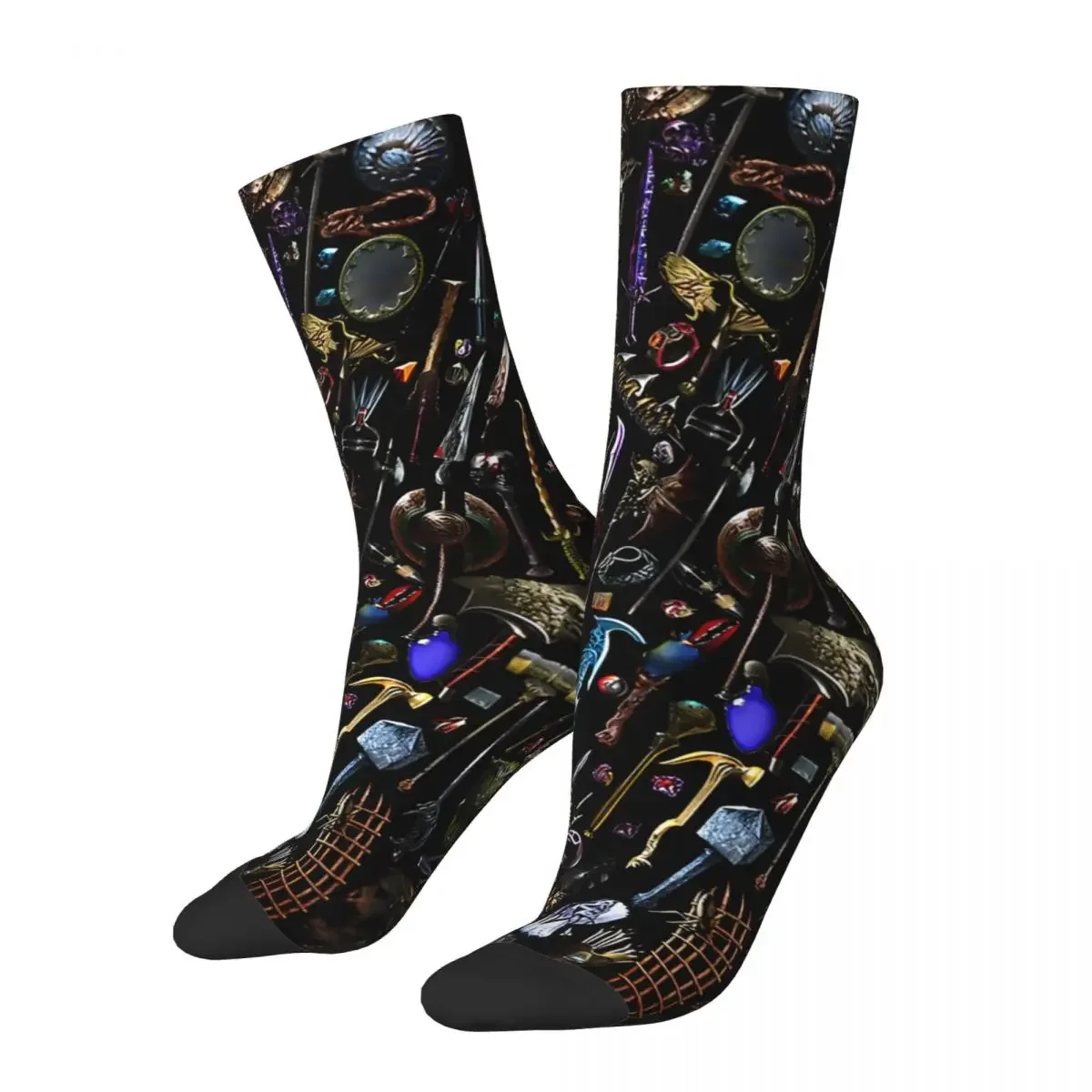 Retro Item Collection Men's compression Socks Unisex Street Style Seamless Printed Novelty Crew Sock