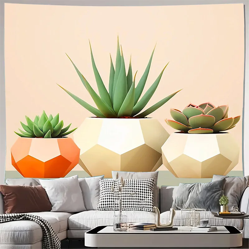 Boho tapisserie Cactus tenture murale désert plante botanique Nature décor à la maison chambre esthétique mur Art dortoir décor salon chambre