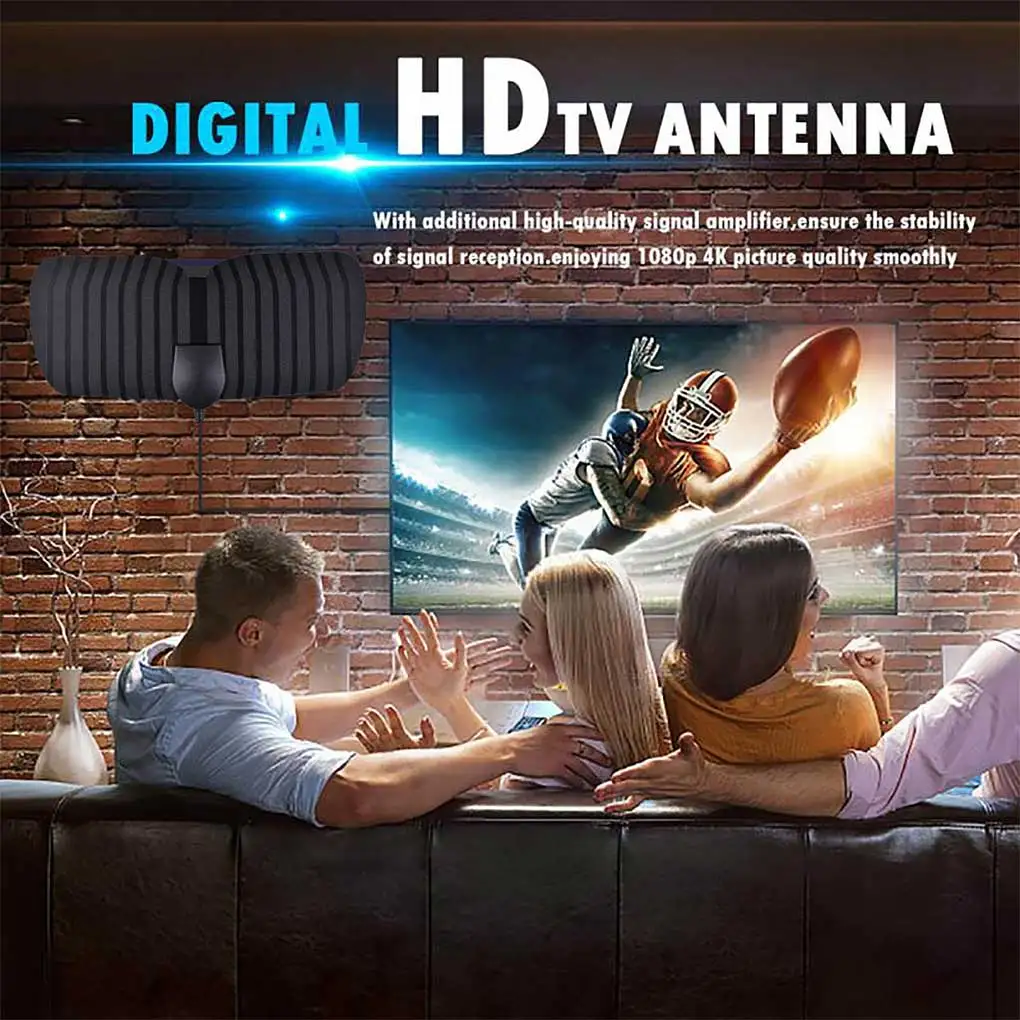 

Plastic Digital Television Antenna 4K 3600 Miles Wall-mounted Moistureproof Thunder Protection Indoor Aerial Accessories