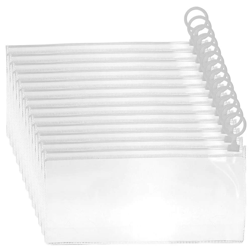 50Pcs Clear Pencil Case PVC Material Transparent Zipper Stationery Bag Large Capacity Portable for Students Writers Artists