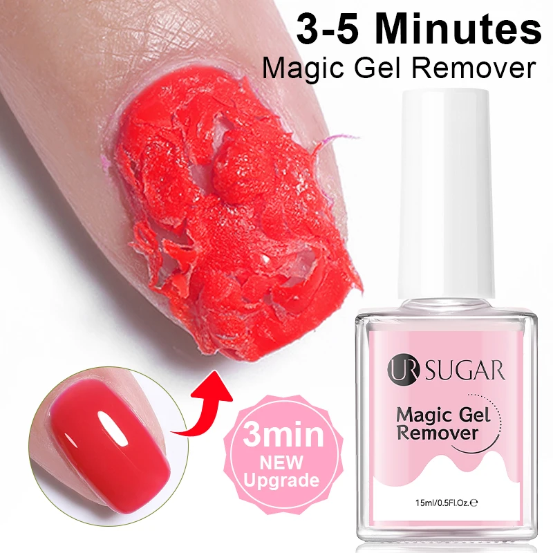 

UR SUGAR 15ml Magic Gel Nail Polish Remover For Nails in 3-5 Minutes Easily Quick Removes Semi Permanent Soak Off UV Burst Gel