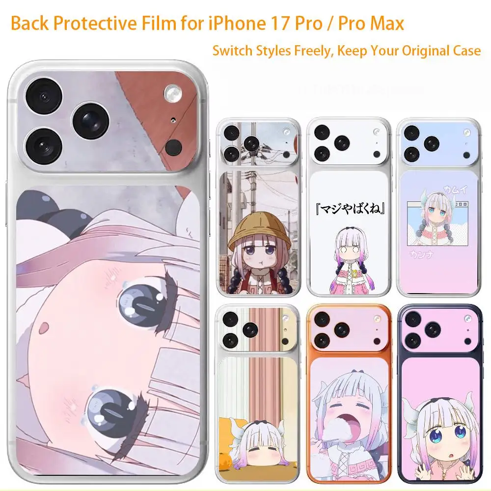 D-Dragon Maid K-Kanna Premium Skin Wrap for iPhone 17 Pro/Max, Back Frame Camera Protective Decal (Not Case)