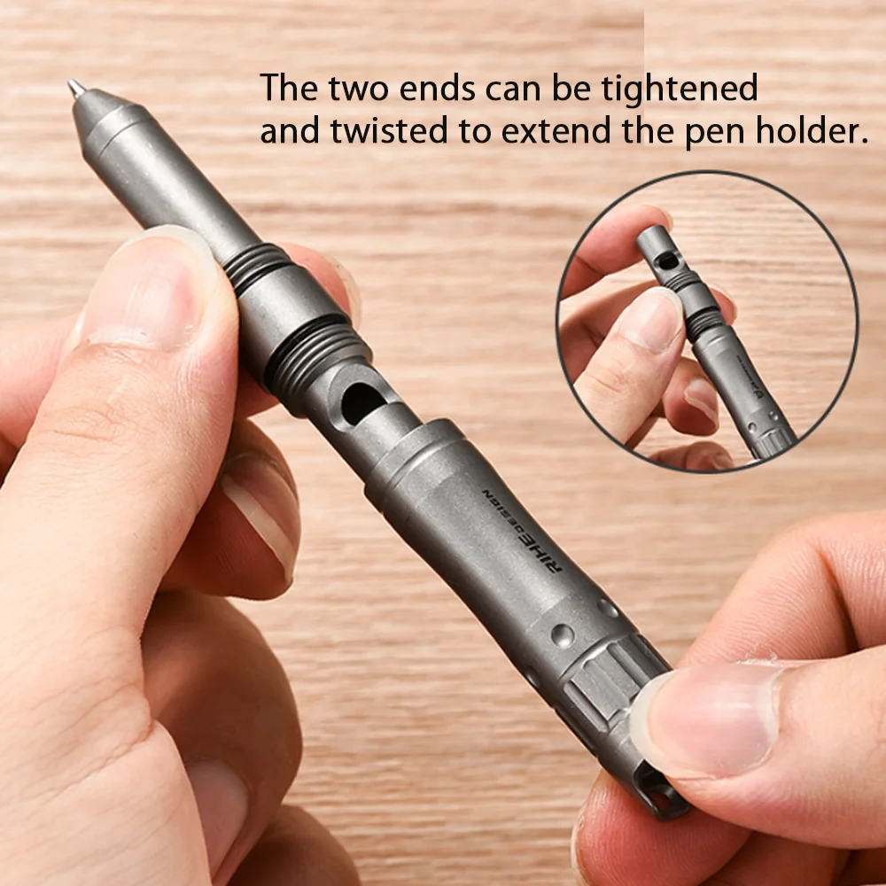 TIMULTI Pfeife aus Titanlegierung, Multifunktionspfeife mit EDC-Stift oder Touchscreen-Stift für Outdoor-Survival, Wandern, Training