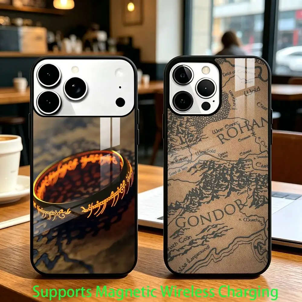 

T-The Lord of the R-Rings Phone Case For iPhone17,16,15,14,13,12,11 Plus,Pro Compatible with magnetic wireless charging