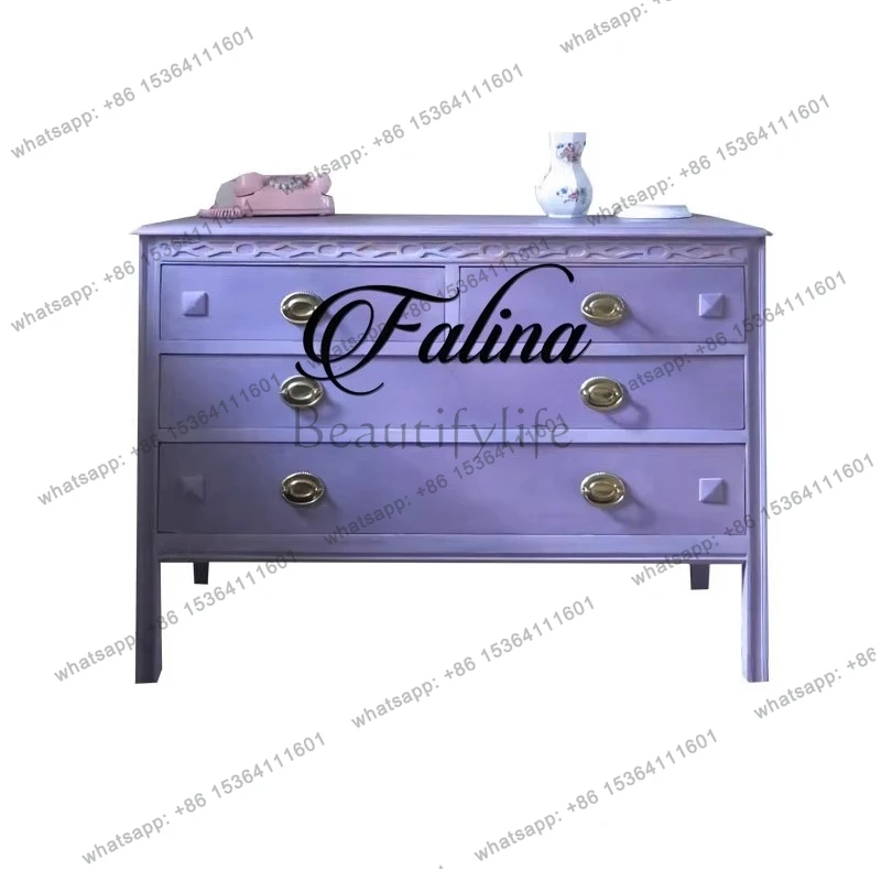 

French entrance cabinet American light luxury living room storage decorative cabinet