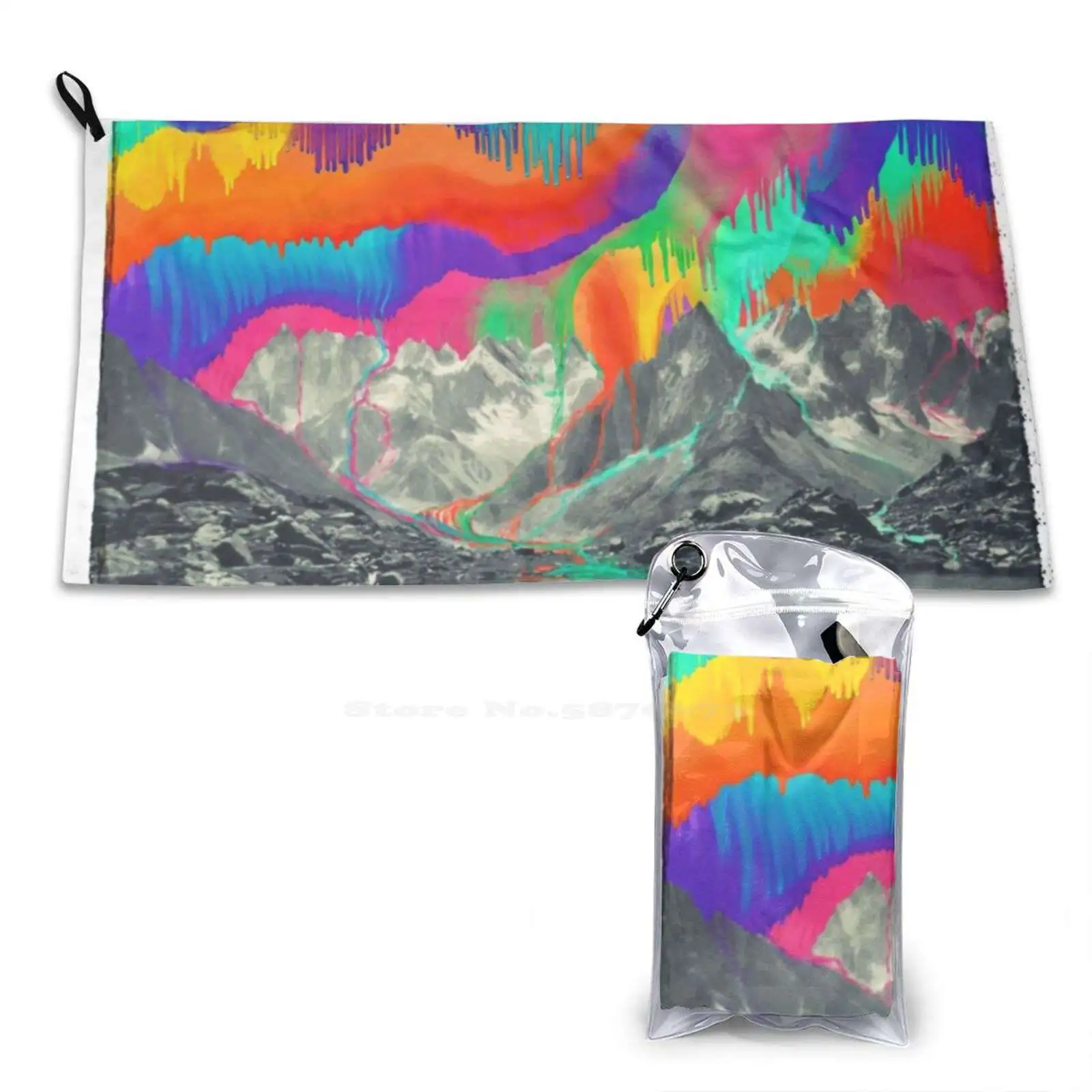 Skyfall , Melting Northern Lights Soft Towel High Quanlity Sport Washcloth Landscape North Lights Aurora Northern Lights