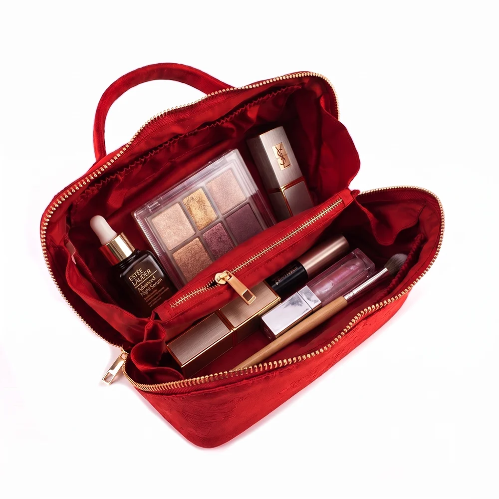 Vintage-Tasche im Traumstil für Damen, Samtbeutel mit Imitationsstickerei, ideal zur Aufbewahrung von Kosmetik und als Reise-Organizer für Frauen. – Detail 7
