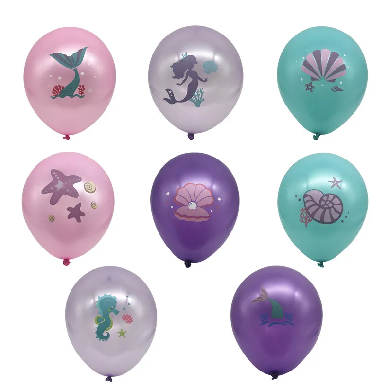 

10Pcs 12inch Mermaid Shell Seahorse Starfish Latex Balloons Kids Birthday Party Under The Sea Baby Shower Wedding Decor Supplies