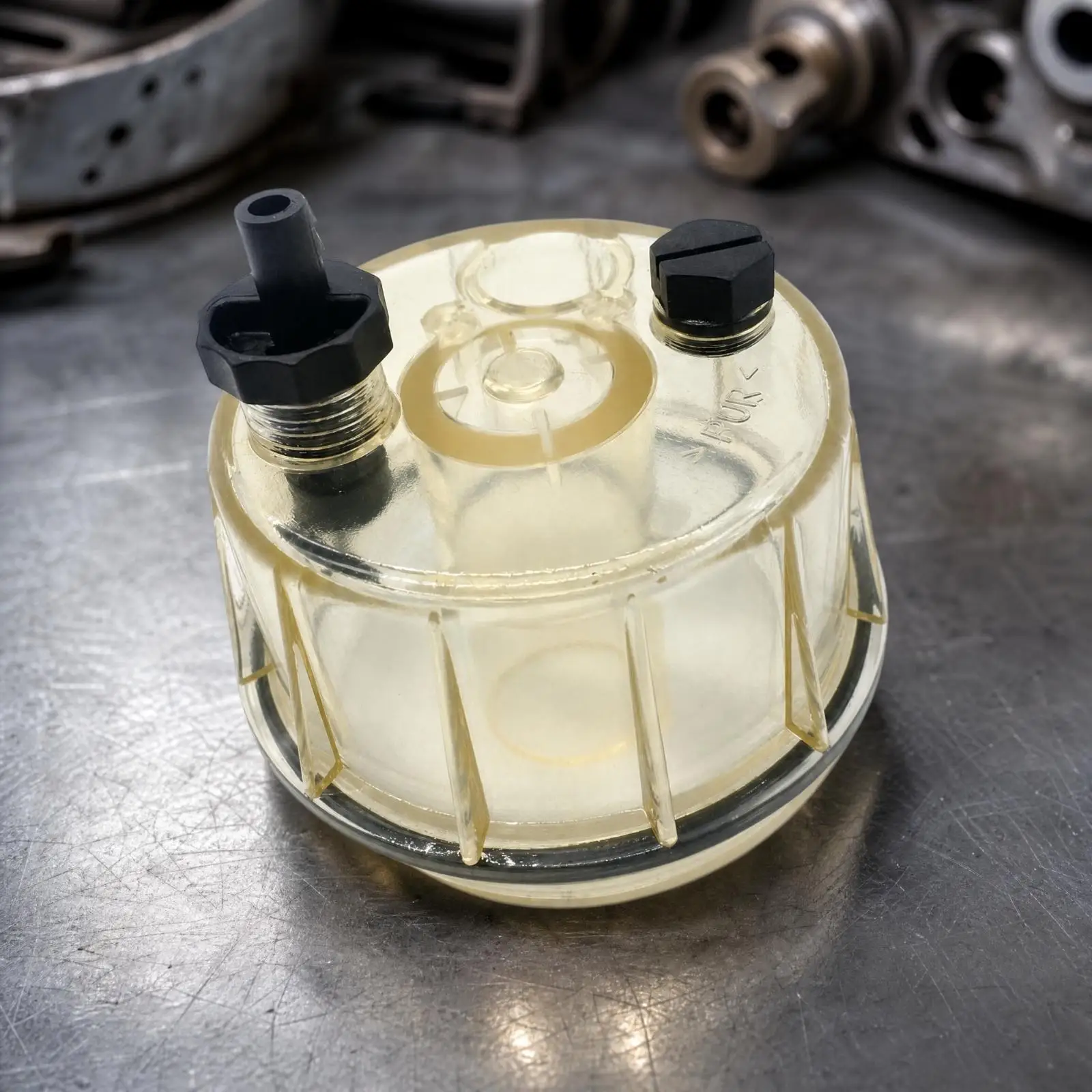 Digger Fuel Separator Strainer Cup R120 Transparent Ribbed Bowl with Gasket Drain Valve for EC210 EC240 EC290 EC360L EC480