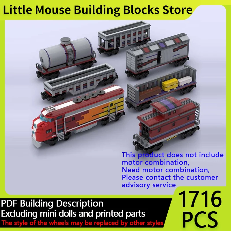 

City Car Model MOC Building Bricks Vintage Freight Train Cars Modular Technology Children Holiday Gifts Assemble Toys Suit