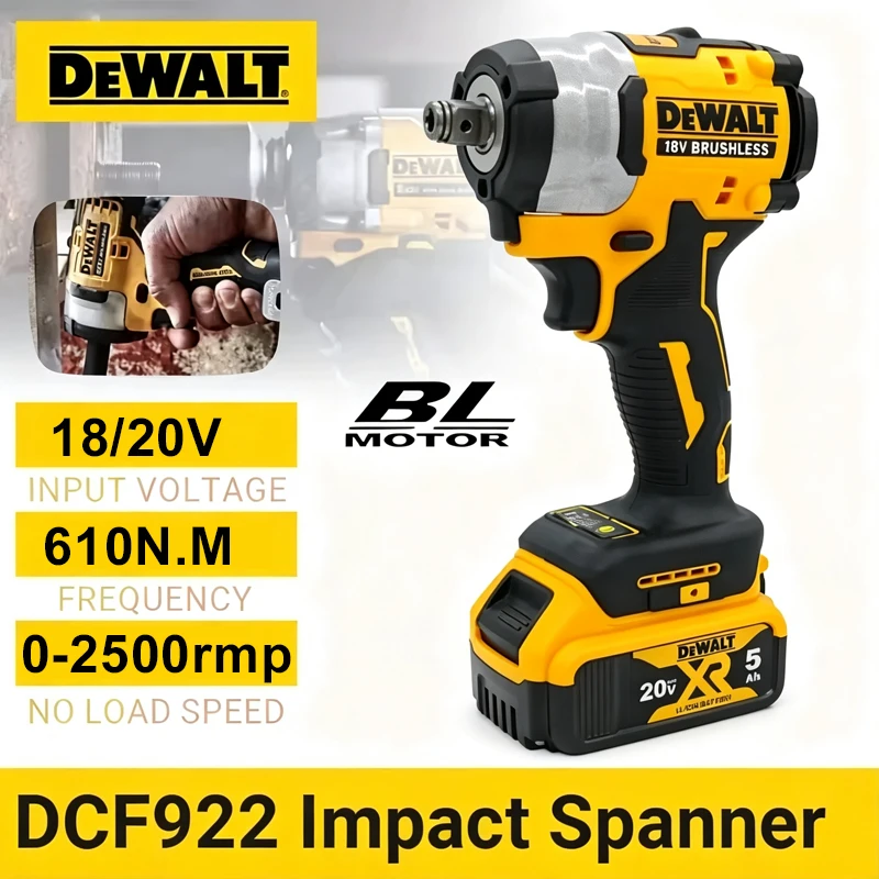 DEWALT Impact Wrench DCF922 18/20V Compact Brushless Motor Variable Speed Electric Wrench Professional Tool For Truck Repair