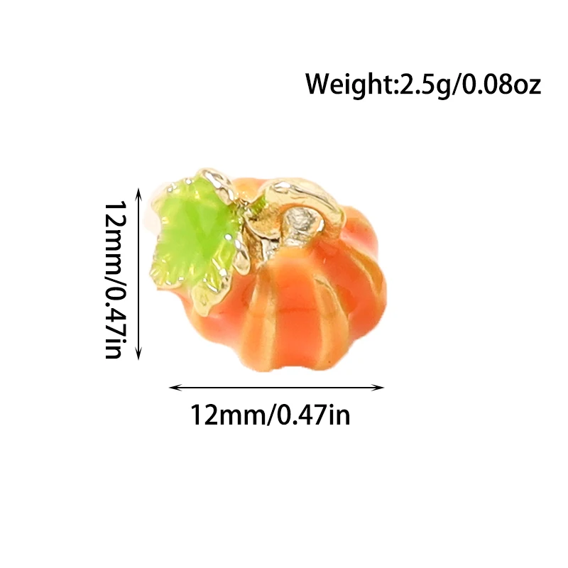 5pcs Cute Enamel 3D Pumpkin Charms Pendants for Necklace Earrings Bracelet DIY Handmade Jewelry Accessories Supplies