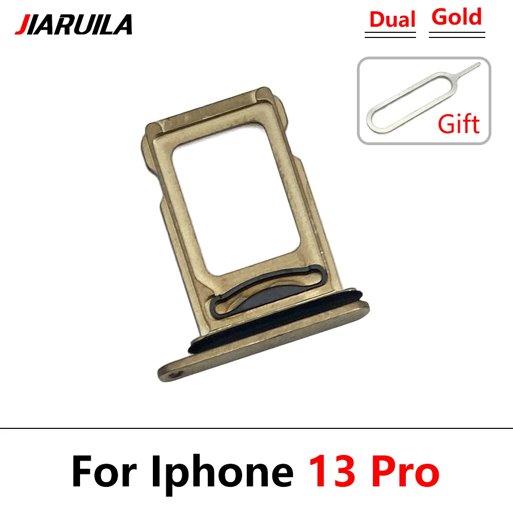 20Pcs，For iPhone 13 Pro MAX / 13 Pro Mental Dual Sim Card Reader Slot Holder With Pin Replacement PARTS