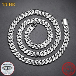 6-10mm Miami Cuban Link Bracelet Chain for Men 925 Sterling Silver 18K Gold Plated Heavy Chokers Necklace HipHop Punk Jewelry