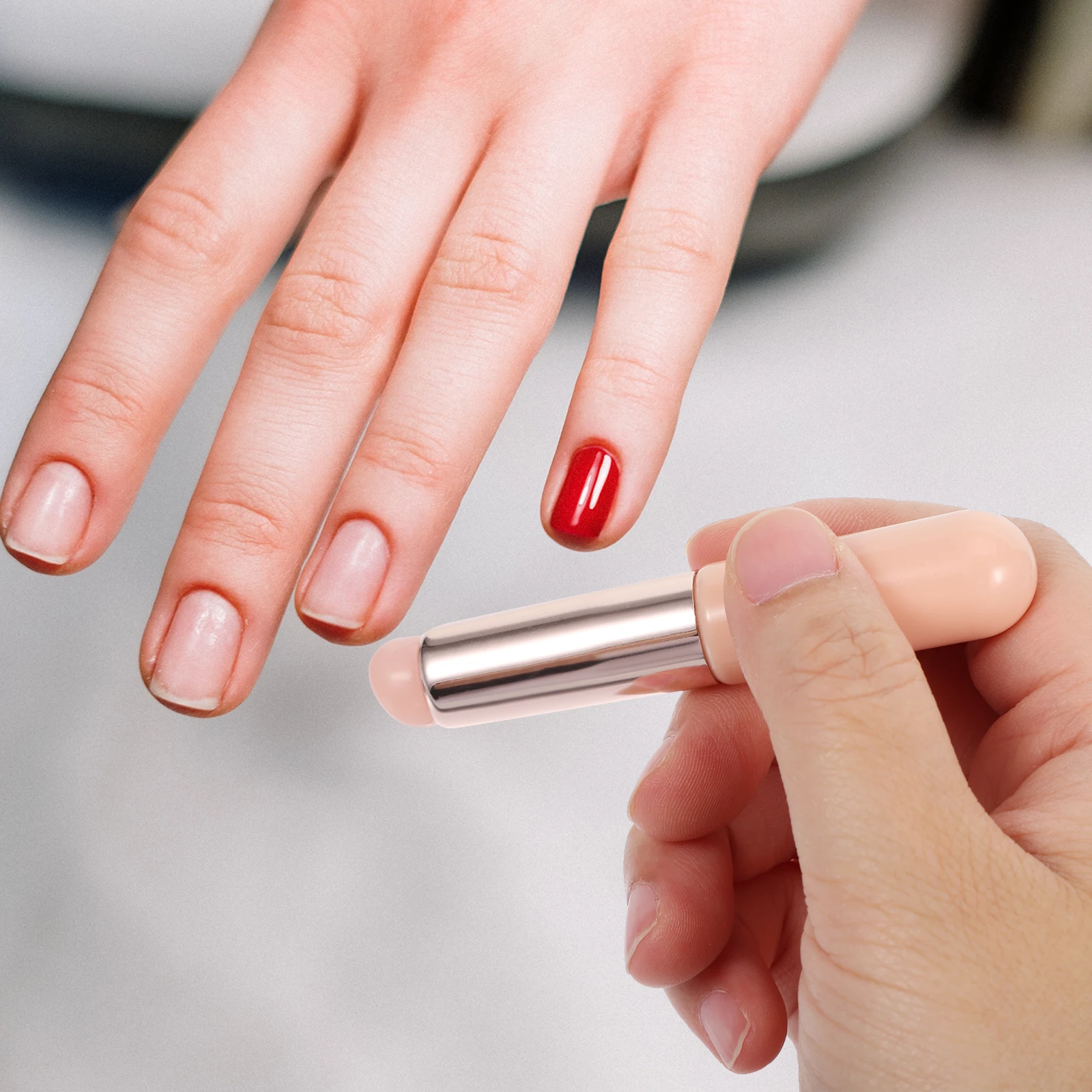 

2Pcs Gradient Gel Tool Nail Art Brush Silicone Powder Applicator Soft Brush Applicator for Nail Powder Professional Use