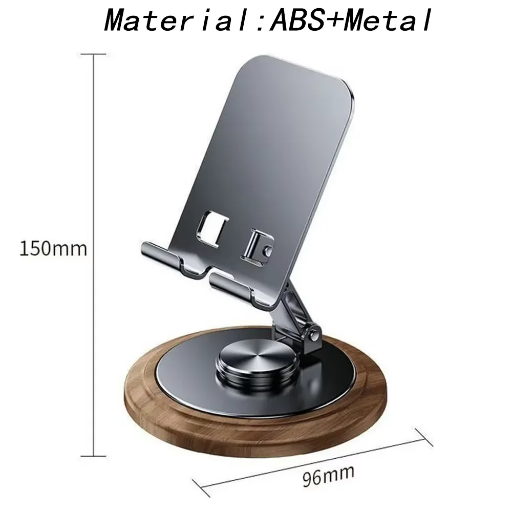 360° Adjustable ABS Metal Phone Tablet Stand, Universal Desktop Cellphone Holder for iPhone Samsung Xiaomi Android Smartphones
