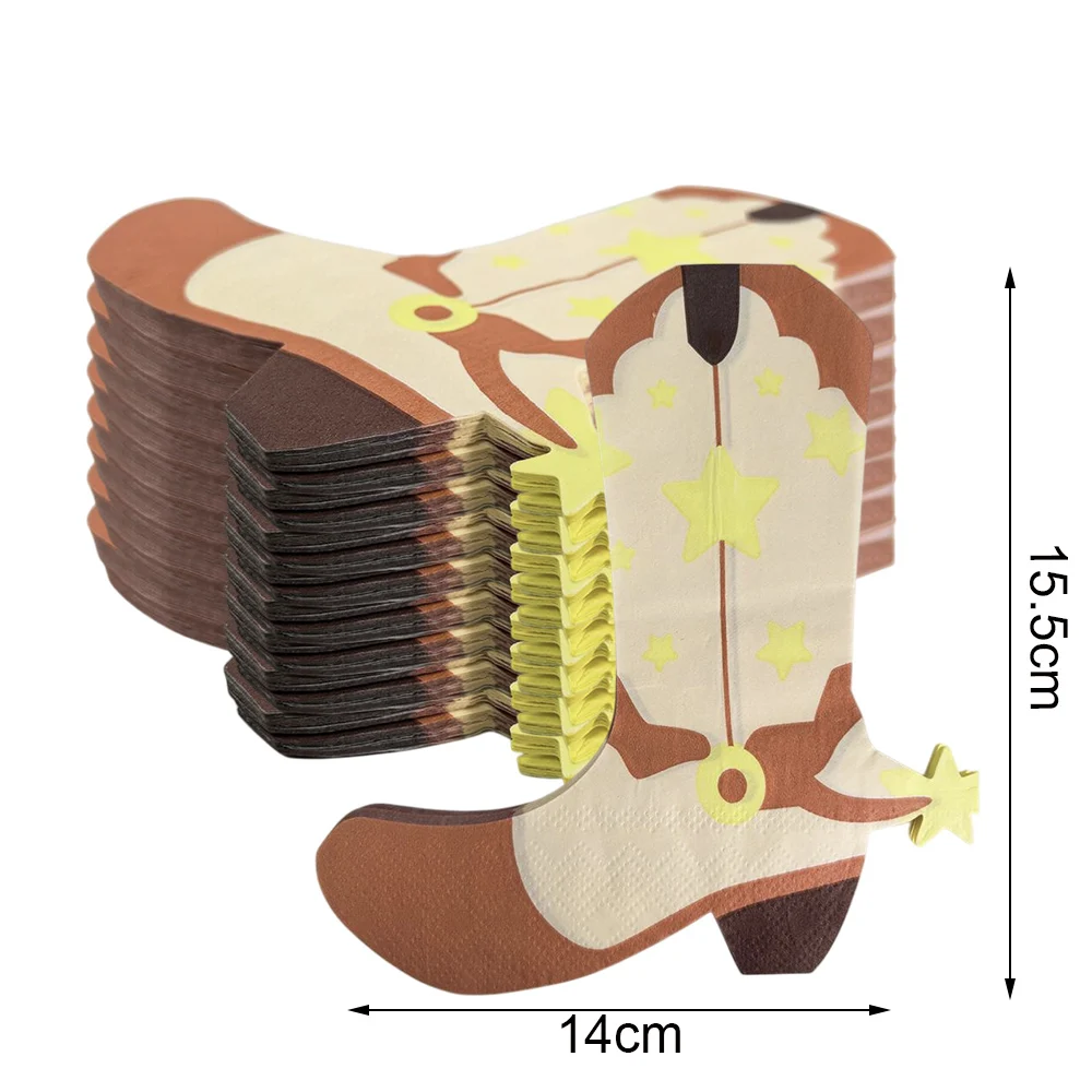 20–100 Stück Cowgirl-Stiefel mit Wild West-Thema, Servietten, Cowgirl-Partyzubehör, Babyparty, Junggesellenabschied, Geburtstag, Abendessen, Tischdekoration – Detail 3
