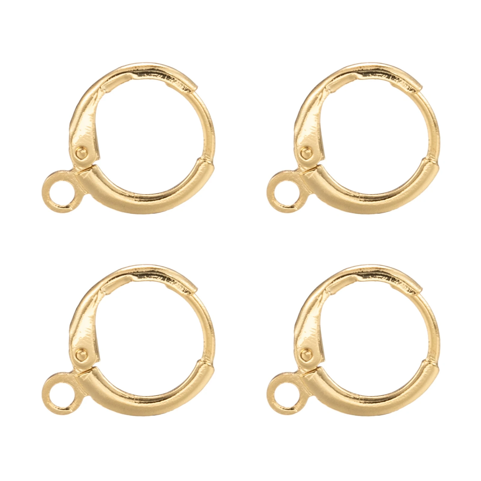 

30 Pair Brass Huggie Hoop Earring Findings with Horizontal Loops Long-Lasting Plated For Women Jewelry Making Gifts Accessories