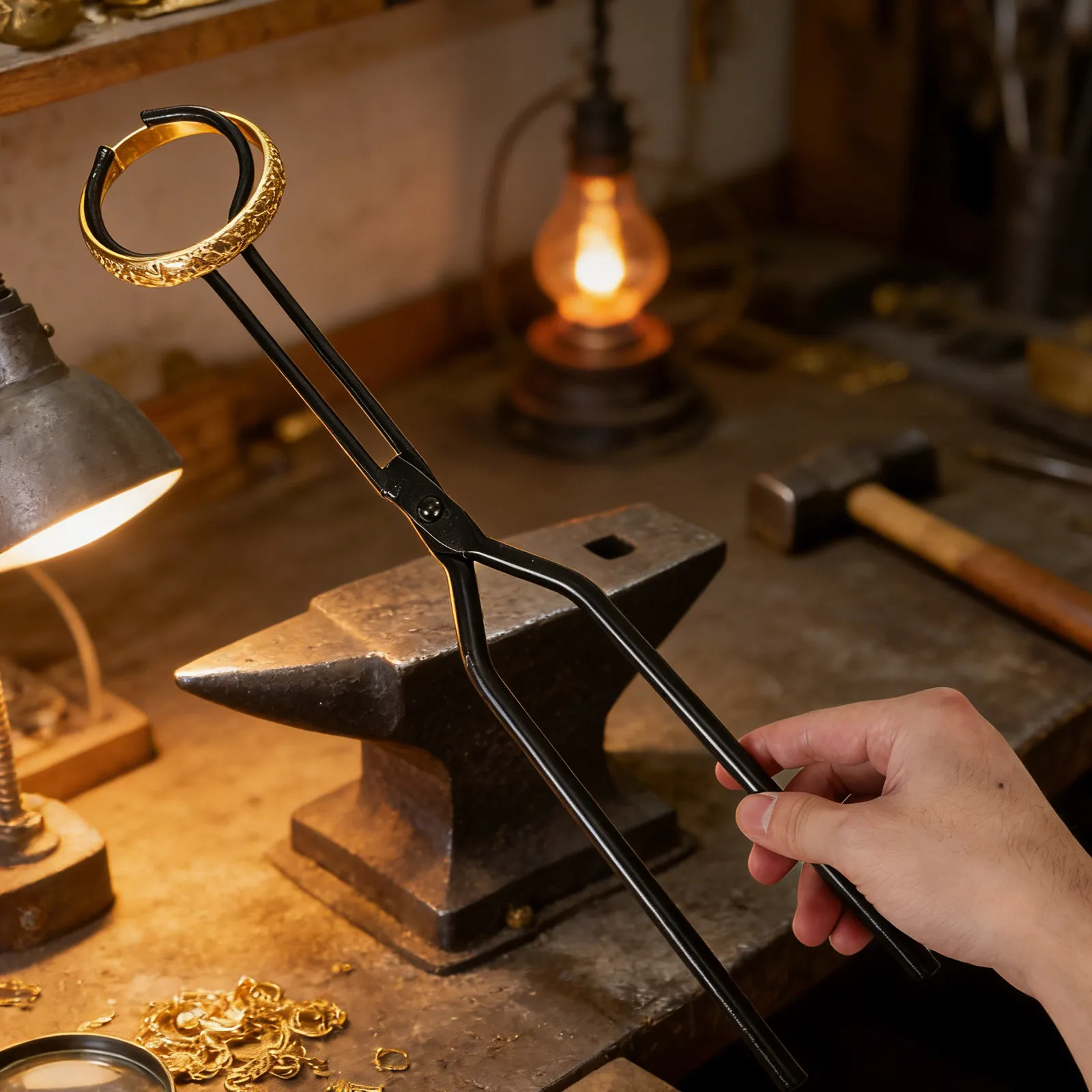 

Heavy Duty Metal Crucible Lifting Tong Ergonomic Handle Accurate Jewelry Melting Pouring Tongs Foundry Furnace Smelting