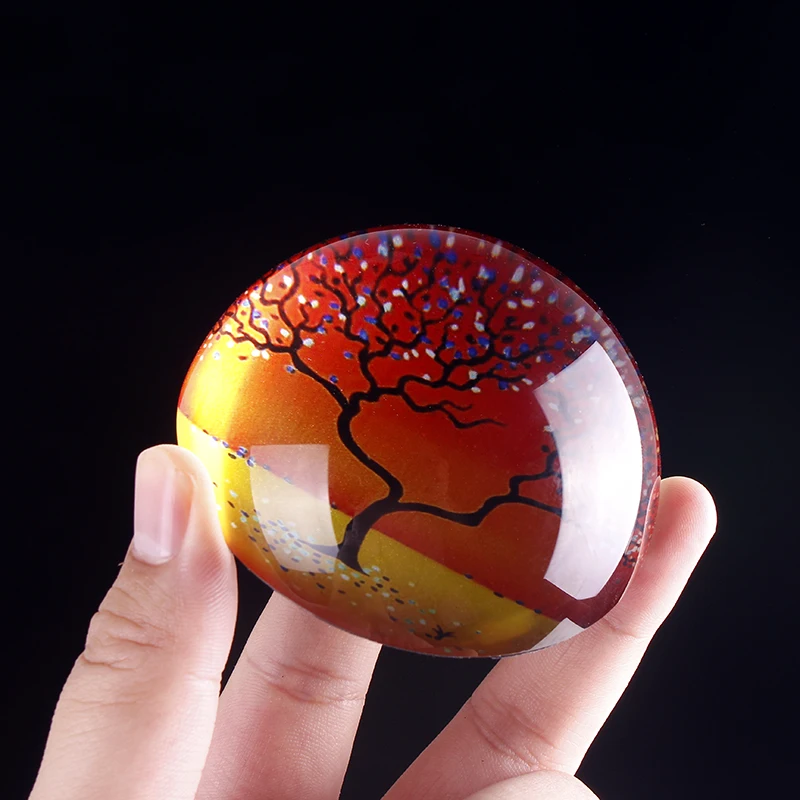 مخصص كريستال نصف الكرة الزجاجية نصف الكرة ثقالة الورق إطار صور شخصي المجال تذكارية مكتب ديكور المنزل