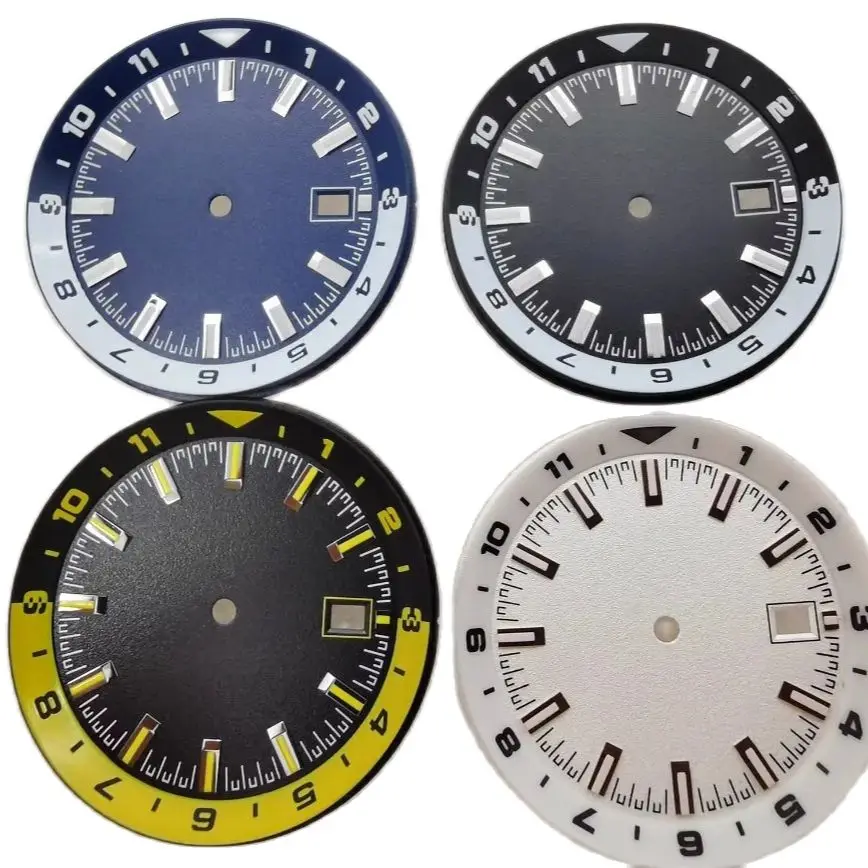 

36.5mm NH35 Dial with Chapter Ring White Yellow Blue Black Fits NH35/NH36 Automatic Movement Watch Accessories 36 5mm Dial