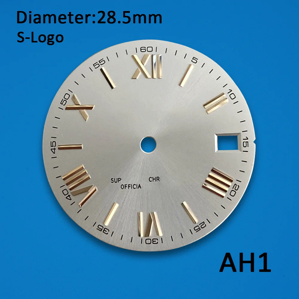 28.5mm High Quality Roman Alphabet Dial Sunray Dial NH35 Dial S Logo Dial Fit NH35/NH36 Movement Watch Accessories