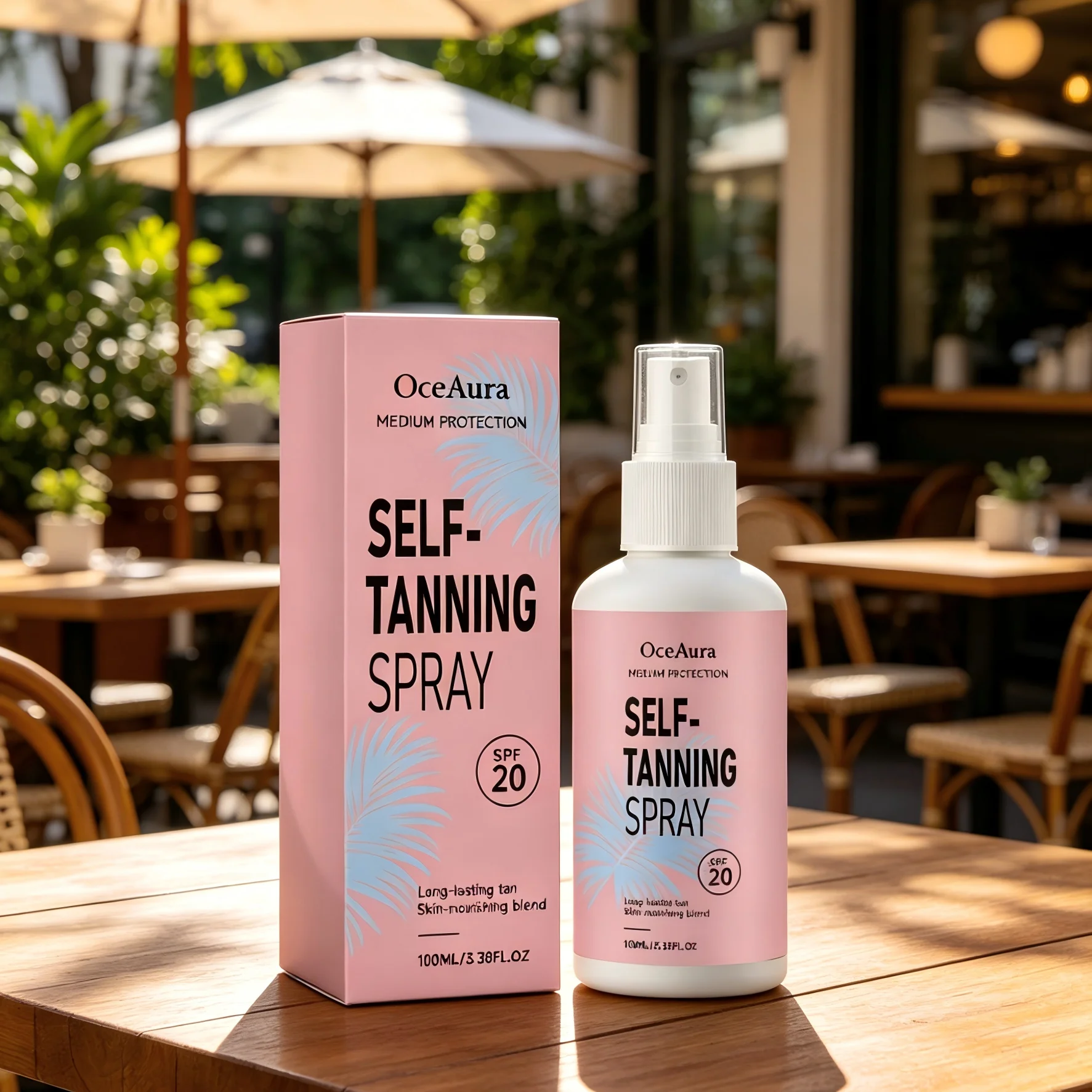 OceAura Self Tanning Spray Spf20 Tanning Intensifier Bronzing Body Self-Tanner Summer Outdoor Organic Sun Tanning Products 100ml