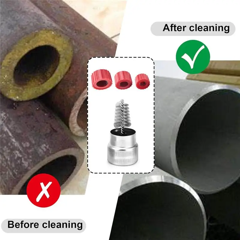 AA05 6Pcs Copper Pipe Cleaner And 1 Pcs Battery Terminal Cleaning Brush Set, Handy Plumbing Tools For Copper Pipe Cleaner