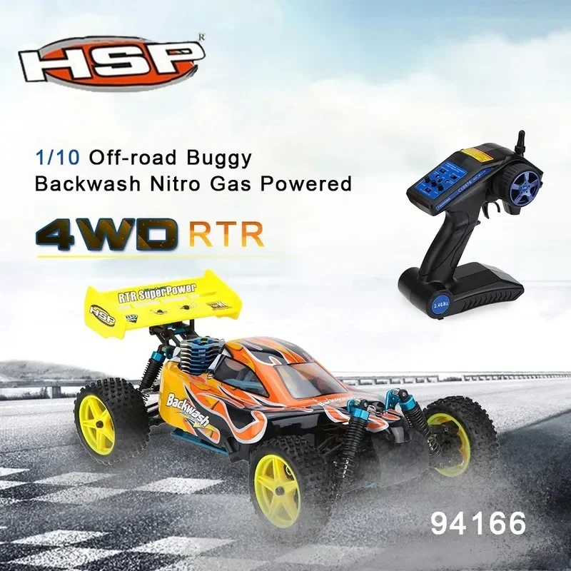 Hsp Baja 1/10th Scale Nitro Power Off Road Buggy 4wd Rc Hobby Cars 94166 z silnikiem 18cxp 2.4g Sterowanie radiowe