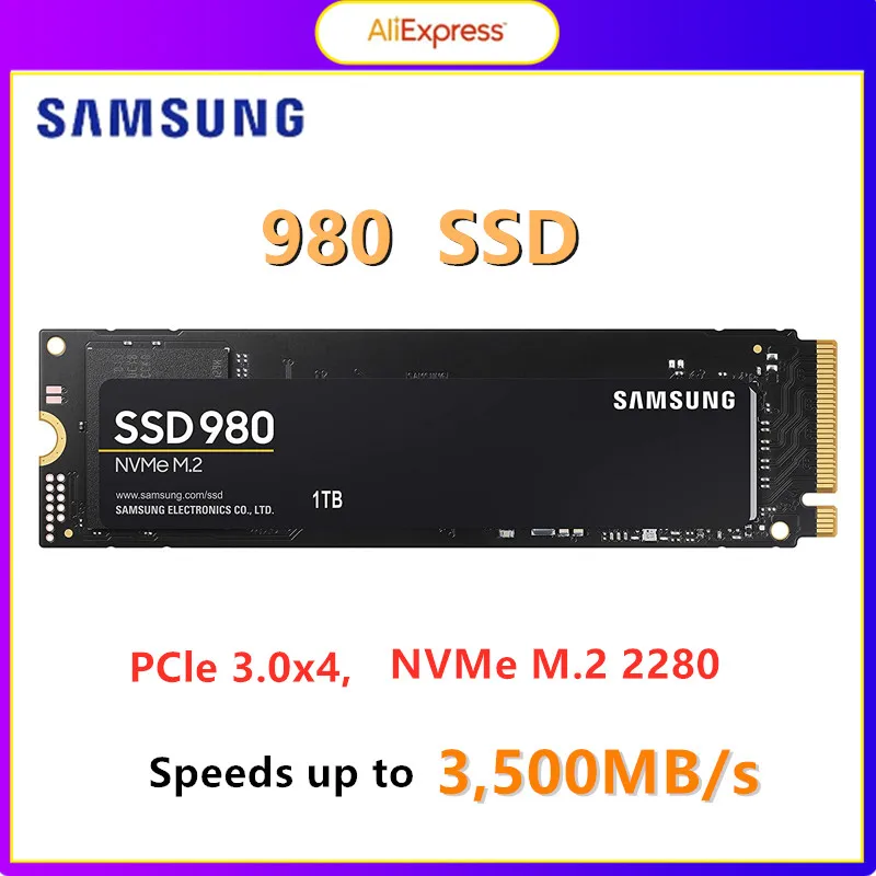 

SAMSUNG Internal Solid State Drive 980 PCle 3.0x4, NVMe M.2 2280, 500GB 1TB Storage for PC, Laptops ,Speeds up-to 3,500MB/s