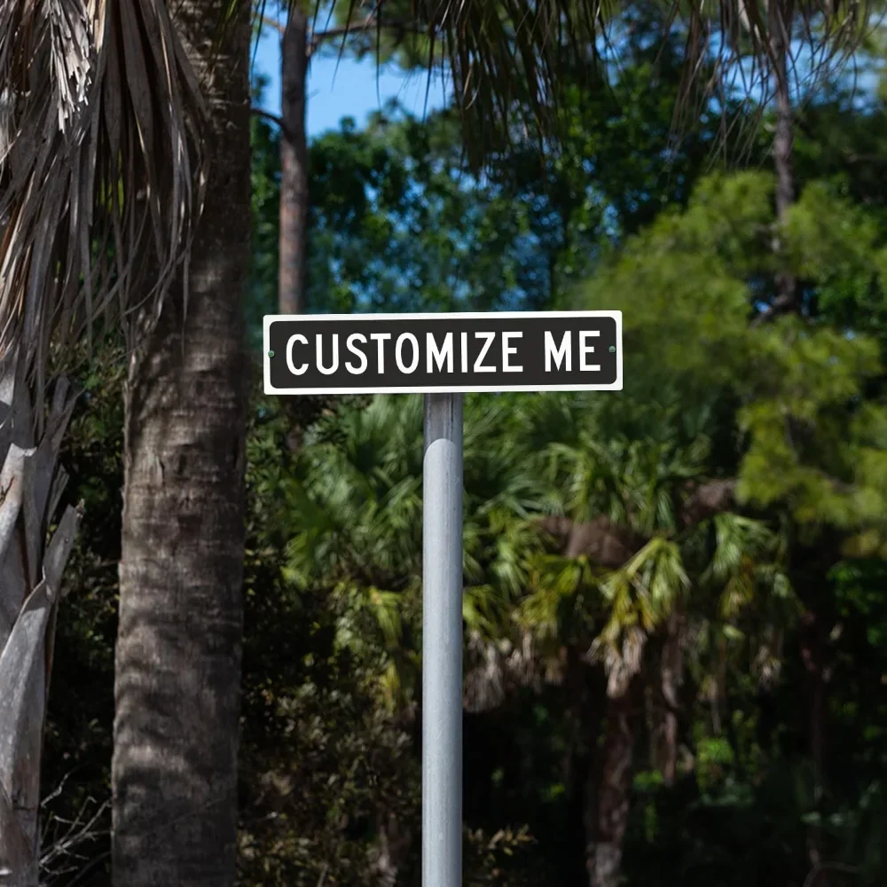Elegant Sign Black Custom Street Sign, Tailored Outdoor Metal Piece for Decoration, Offering Custom Name or Address Design