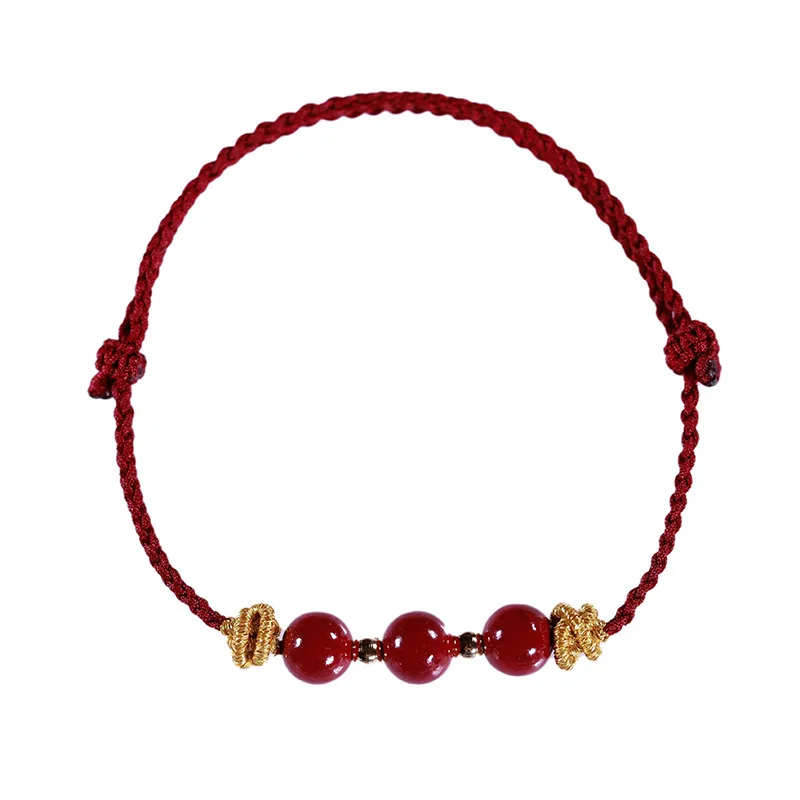 الزنجفر تاي سوي سوار أحمر الذكور والإناث الوحدة عقدة ثلاثة حياة الحياة سنة اليدوية المنسوجة حبل زوجين يده هدية عيد