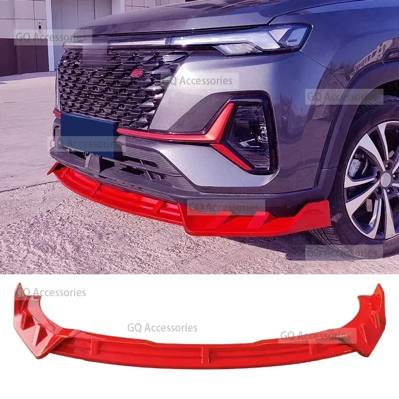 New！ Front Splitter for CHANGAN CS35 Plus 2021 2022 23 Bumper Spoiler Skirts Lip Carbon Surface Body Kit Retrofit Accessories