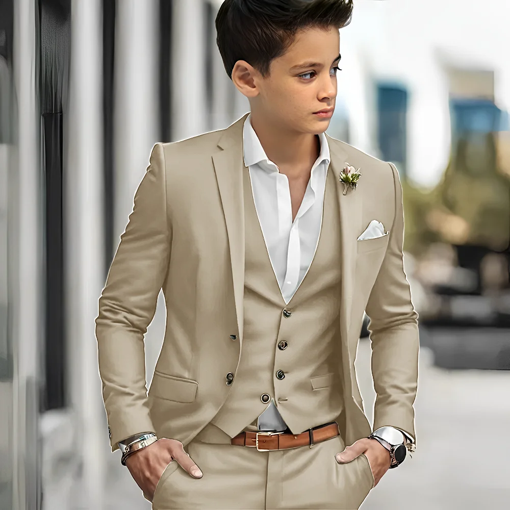 فاخر الأخضر Bos الدعاوى أنيقة الزفاف 3 قطعة سترة السراويل سترة الصبي الملابس عالية الجودة مخصصة مجموعات كاملة زي الاطفال #6