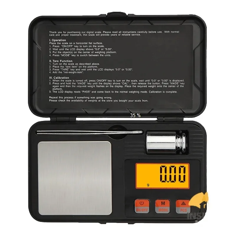 High-precision 50g-100kg digital pocket scale diamond scale, 0.001g resolution LCD display,