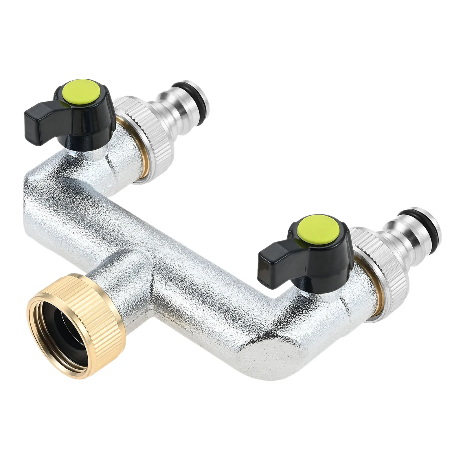 1Pc 2-Way Tap Water 3/4Inch Connection Distributor with Individual Shut-off Valves 2 Distributors 3/4Inch Adapter for Appliances