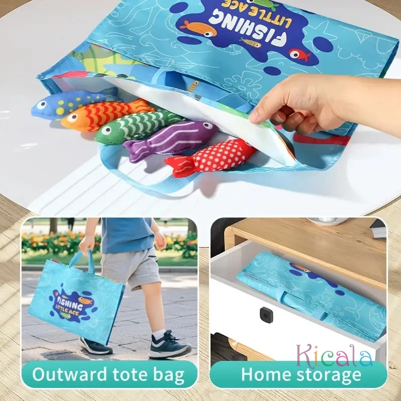 Montessori Vis Speelgoed Doek Visserijspel voor Peuters 6 tot 12 Maanden Zintuiglijk Speelgoed Stapelbekers Aantal Tellen Kleur Sorteren Cadeau