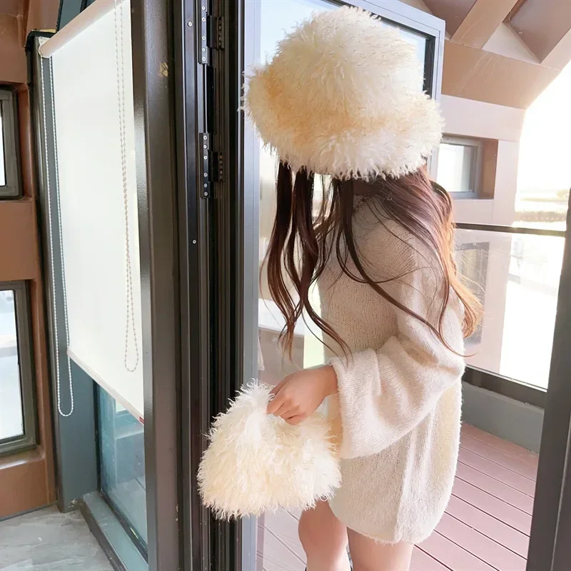 Winter Faux Fur Women\'s Small Shoulder Bag Soft Plush Ladies Furry Messenger Bags Imitation Wool Female Fluffy Clutch Handbags