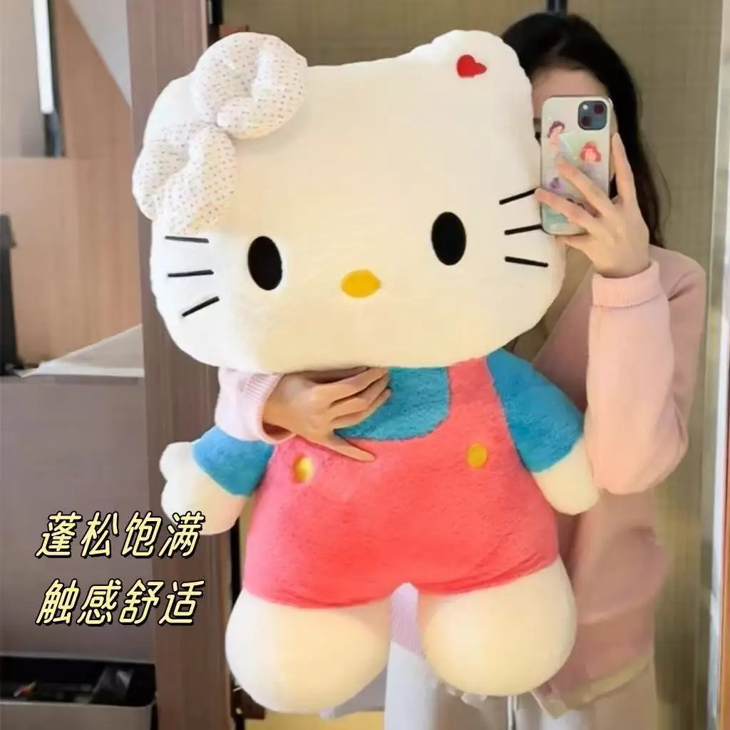 

40/60/80cm Hello Kitty Plush Toy Big Soft Fluffy Kawaii Stuffed Doll Sleeping Cartoon Hug Pillow For Girl Birthday Surprise Gift