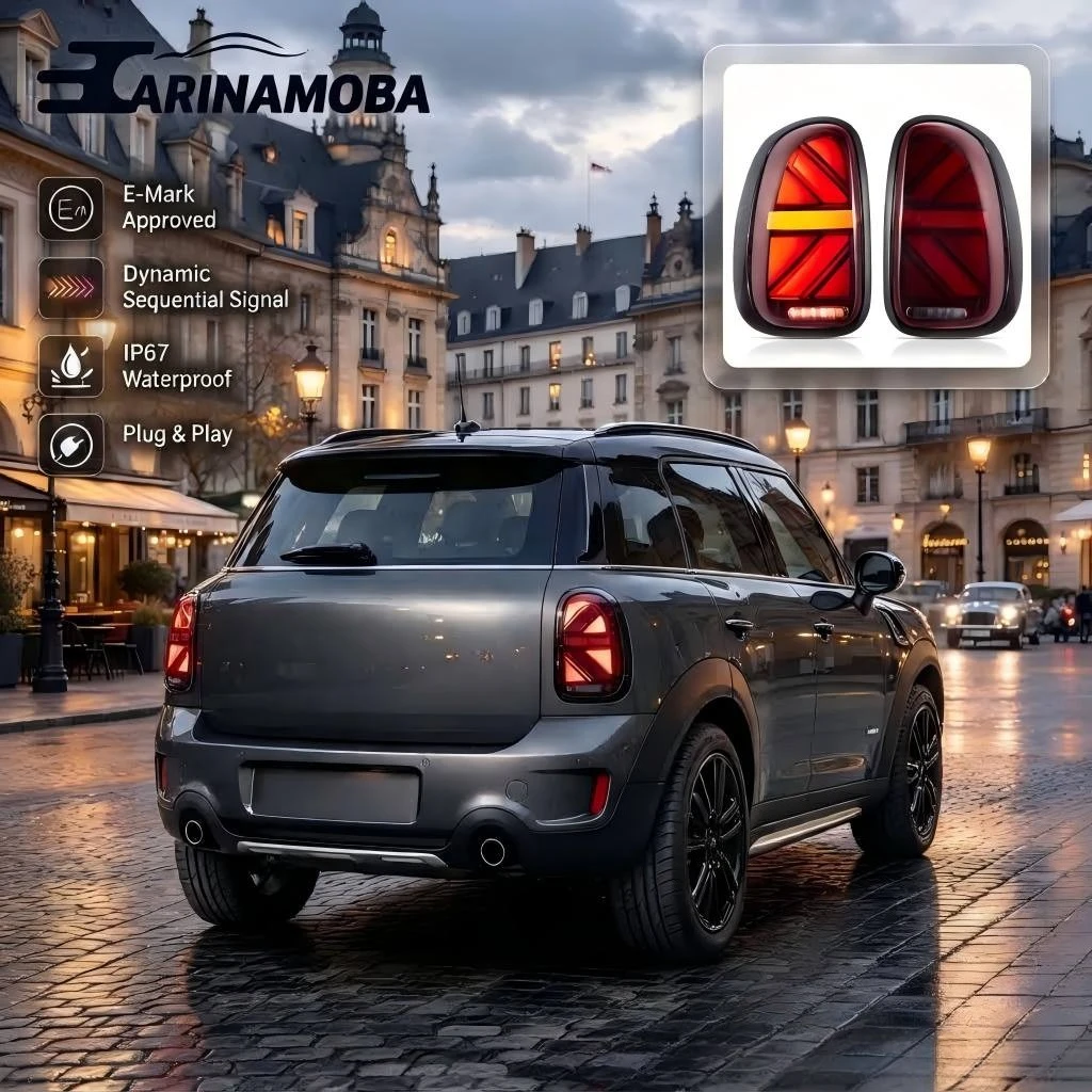 CARINAMOBA [E-Mark] Voll-LED-Rückleuchten für BMW Mini Countryman R60 2010-2016 Dynamisches Sequenzielles Blinklicht Rückleuchte Plug & Play 2 Stück