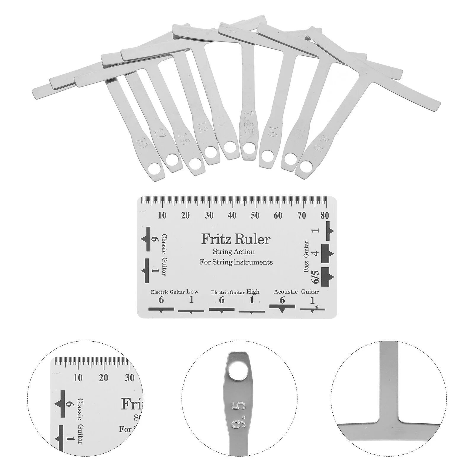 

Understring Radius Gauge Tools Understring Radius Gauge Repairing Maintenance Kit Measuring for Bass Setup Suite