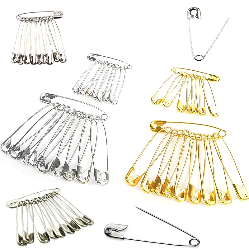 100Pcs/lot Silver Tone Safety Pins Stainless Steel Brooch Jewelry Small Safety Pin Brooch Craft for DIY Sewing Tools Accessories