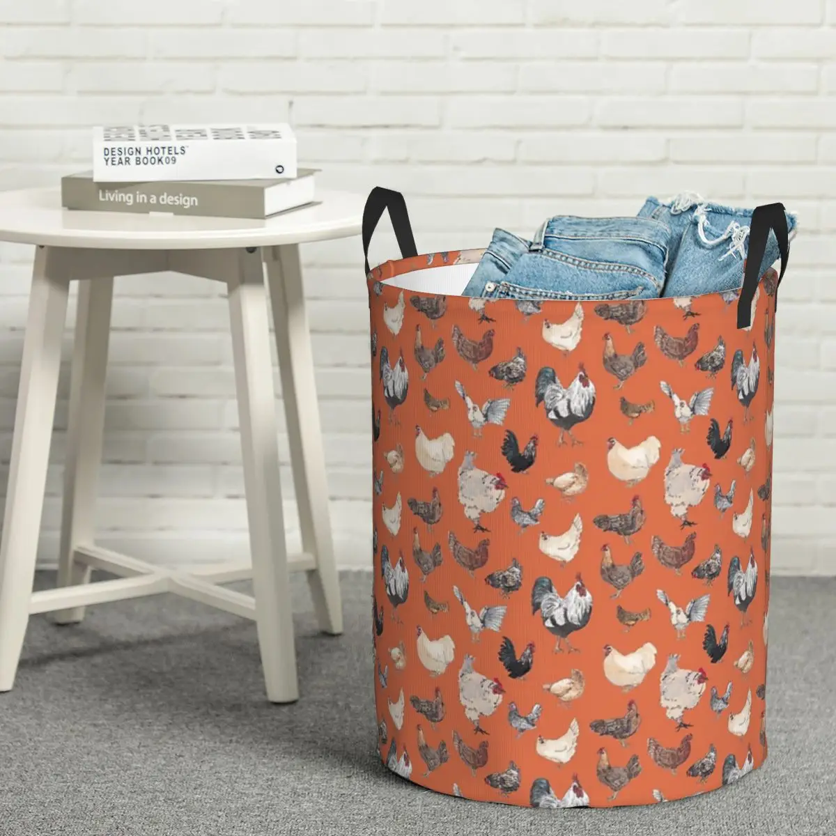 

Laundry Collector Chicken Happy In Deep Orange Foldable Laundry Basket Home Organizer Children Washing Basket Home Organizer