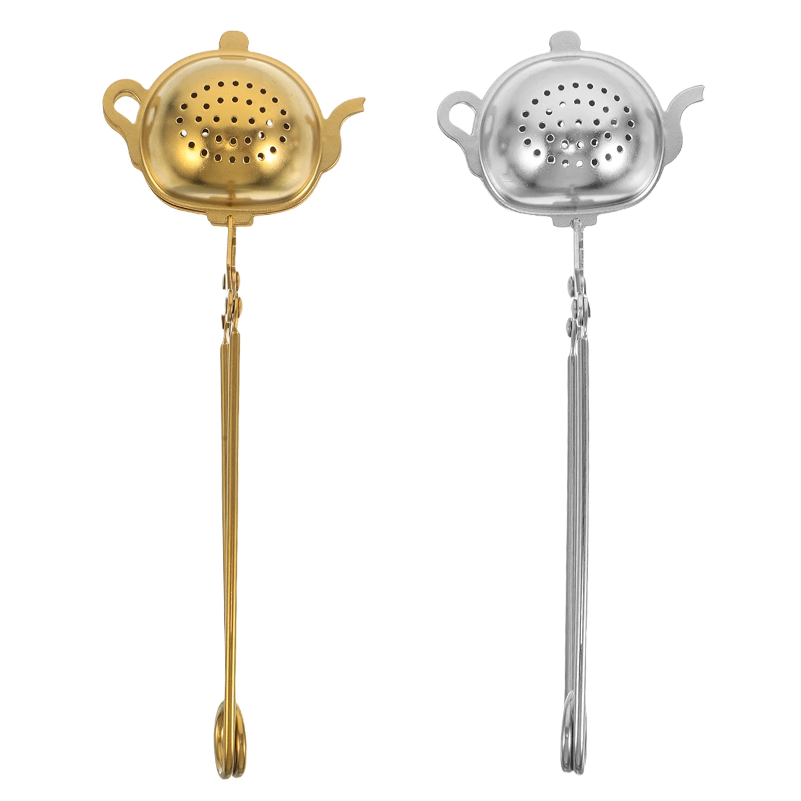 

2pcs Stainless Steel Infuser Fine Mesh Loose Leaf Strainer Reusable Filter Accessories Kitchen Tea Table Metal Tea Strainer For