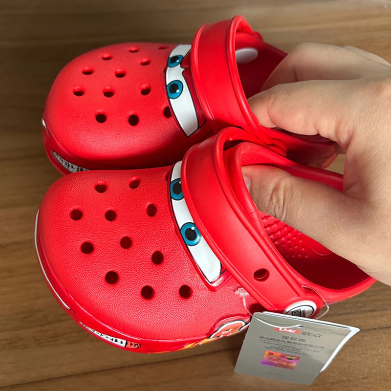 Mcqueens نعال كرتونية مضادة للماء للأطفال ، صنادل خارجية ، أحذية إيفا قابلة للتنفس بالضوء ، سيارات بيكسار ، صلبة ، ساخنة #3