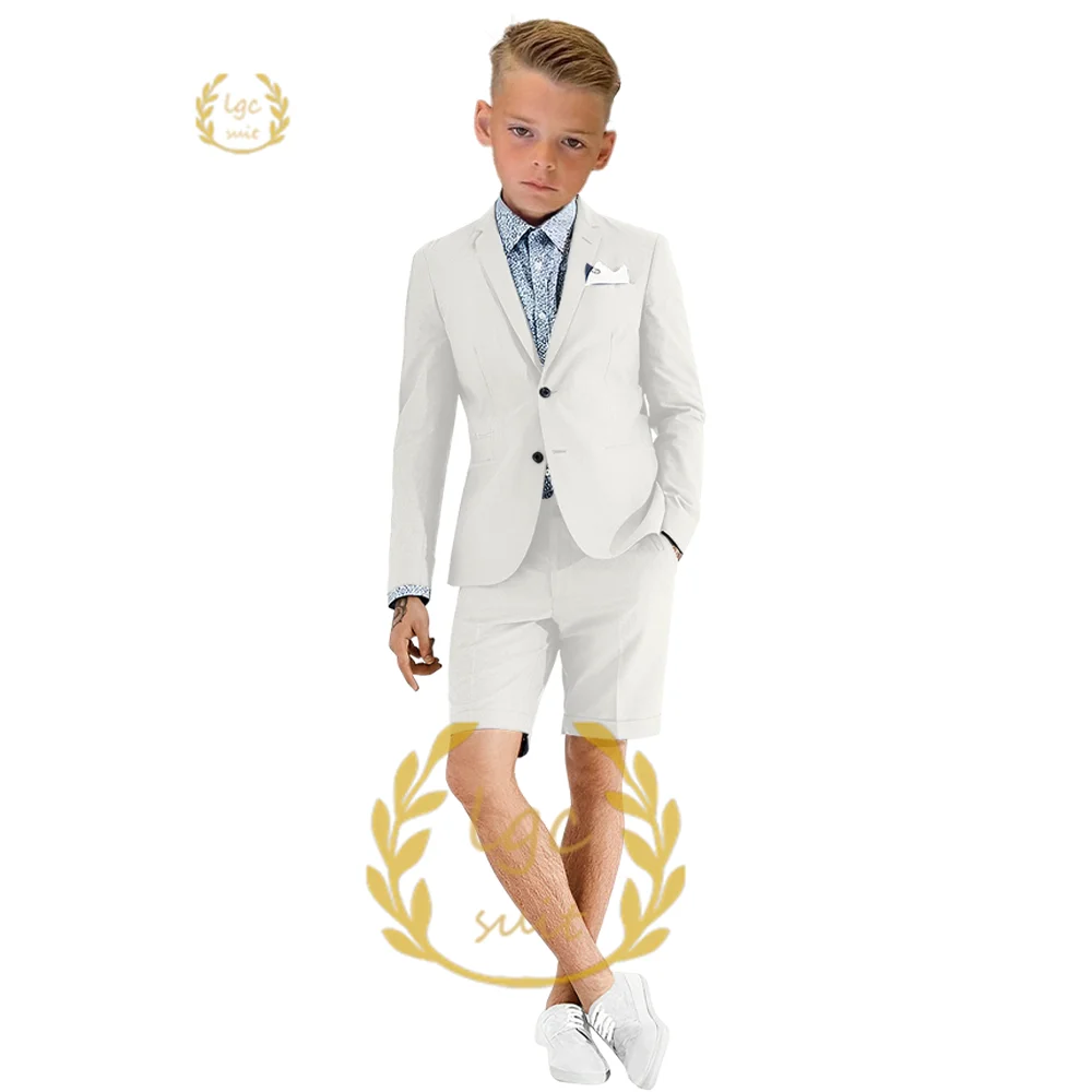 Boys 2-button suit shorts 2-piece suit, custom 3~16 year old children's dress suit, wedding cocktail party formal casual wear