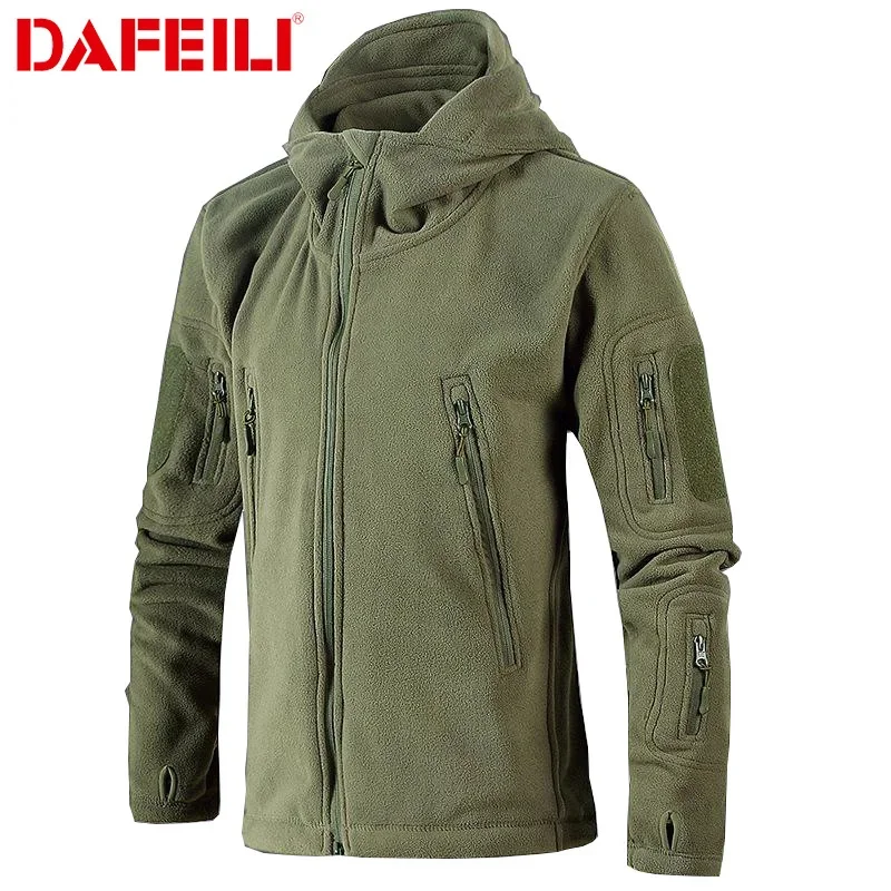 Outdoor tactical autumn and winter warm cardigan couple fleece jacket men women thickened liner polar